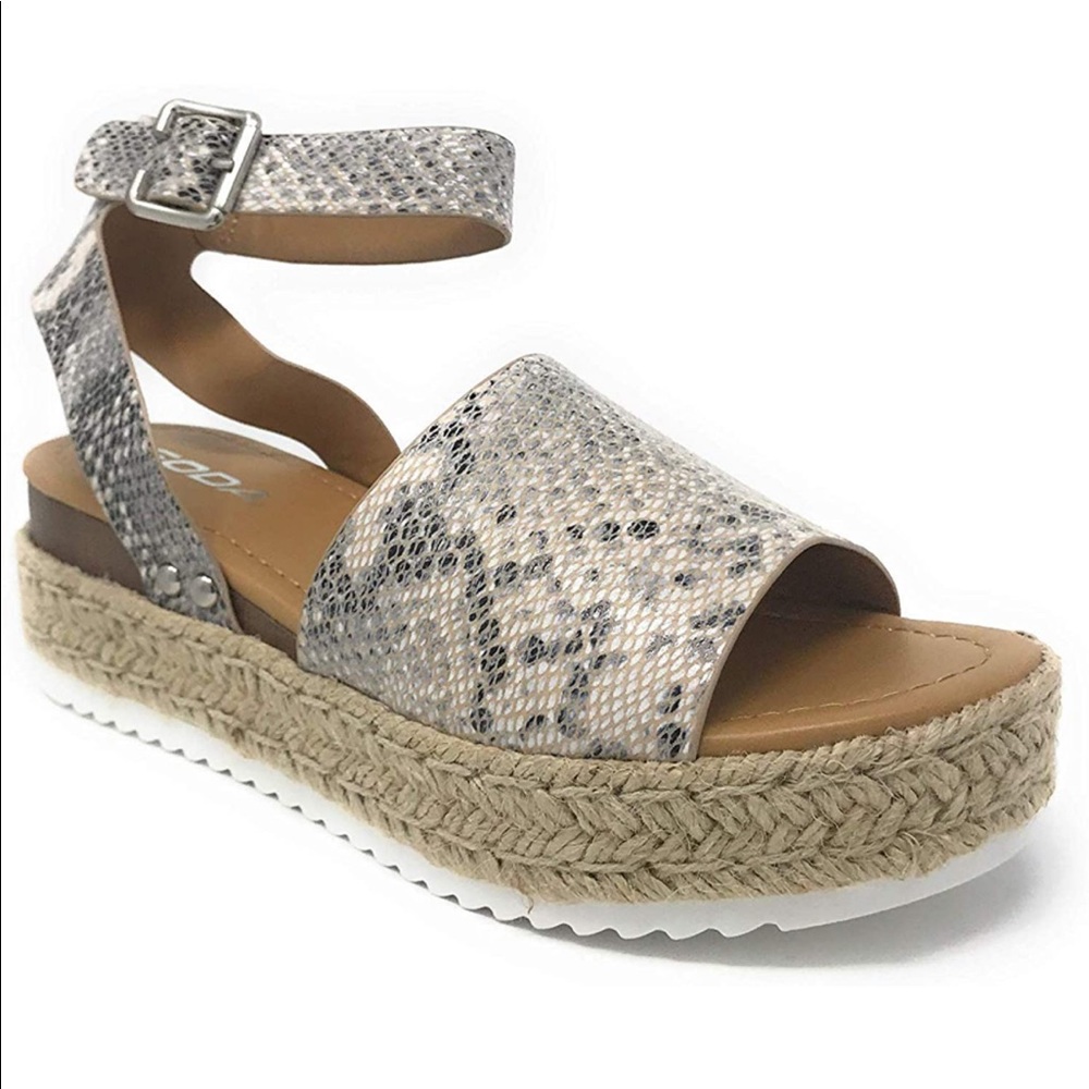 Snakeskin Flatform Espadrilles - Picture 2 of 6